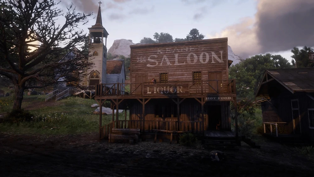 Exterior de Keane’s Saloon en Valentine